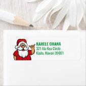 Hawaiian Santa in Red Address Label (Insitu)