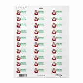 Hawaiian Santa in Red Address Label (Full Sheet)