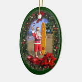 Hawaiian Santa Keramisch Ornament (Links)