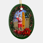 Hawaiian Santa Keramisch Ornament (Achterkant)