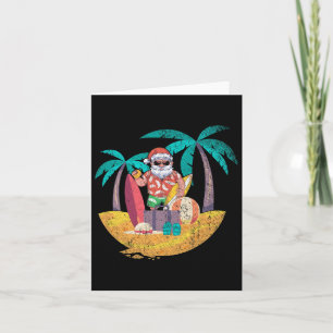Hawaiian Santa Tropical Zomer Surfen Kerstmis I Kaart