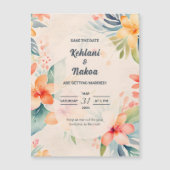 Hawaiian Save the Date Nodig magnetische uitnodigi (Voorkant)