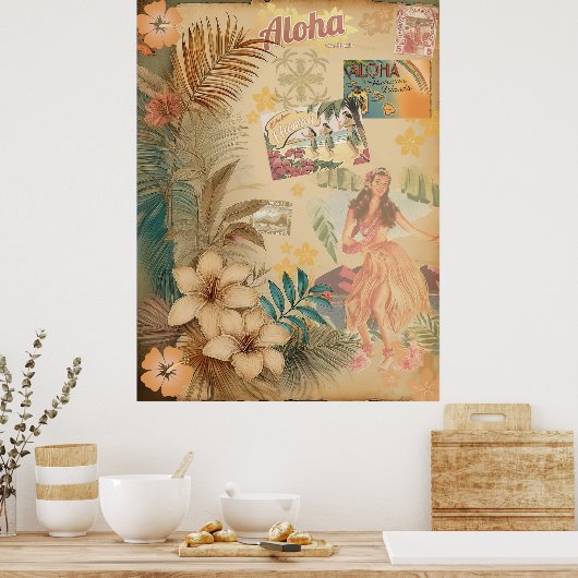  Hawaiian Scrapbook Pagina 2 Poster (Keuken)