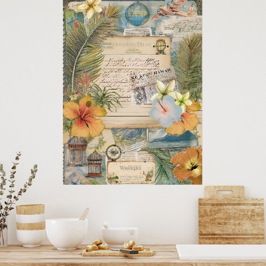  Hawaiian Scrapbook Pagina 3 Poster (Keuken)