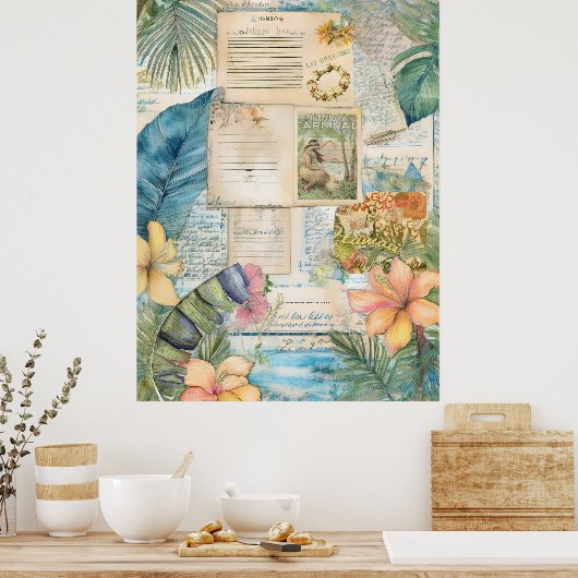  Hawaiian Scrapbook Pagina 4 Poster (Keuken)