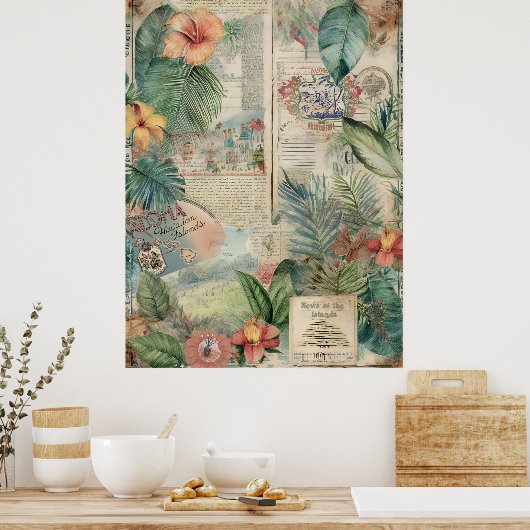 Hawaiian Scrapbook Pagina 5 Poster (Keuken)