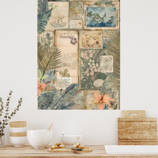 Hawaiian Scrapbook Pagina 7 Poster (Keuken)