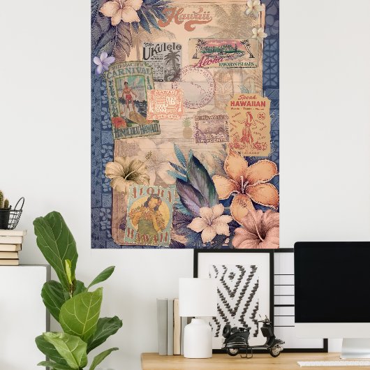  Hawaiian Scrapbook: Reizen Hawaii Poster (Thuiskantoor)
