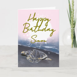 Hawaiian Sea Turtle Birthday Card Kaart