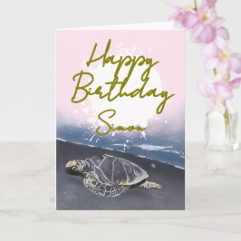 Hawaiian Sea Turtle Birthday Card Kaart