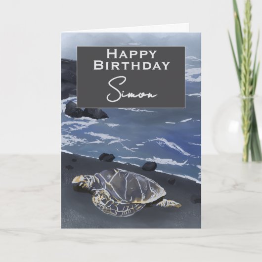 Hawaiian Sea Turtle Personalized Birthday Card Kaart (Voorkant)