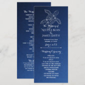 Hawaiian Sea Turtle Wit op Blauwe Strand Programma Programmakaart (Voorkant / Achterkant)