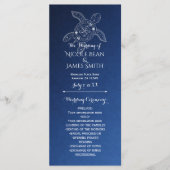 Hawaiian Sea Turtle Wit op Blauwe Strand Programma Programmakaart (Voorkant)