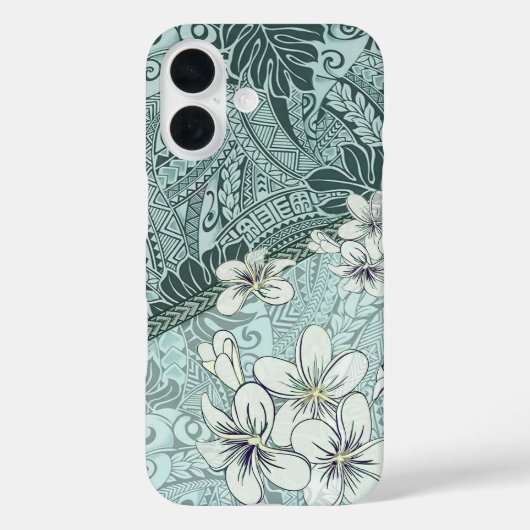 Hawaiian Seafoam Tapa en Plumeria telefoonhoesje Case-Mate iPhone Case (Achterkant)