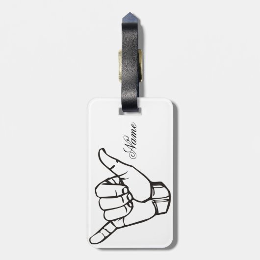 Hawaiian Shaka Brah Wave Thunder_Cove Bagagelabel (Achterkant verticaal)