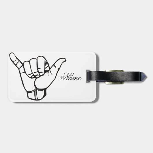 Hawaiian Shaka Brah Wave Thunder_Cove Bagagelabel (Achterkant horizontaal)