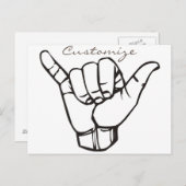 Hawaiian Shaka Brah Wave Thunder_Cove Briefkaart (Voorkant / Achterkant)