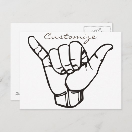 Hawaiian Shaka Brah Wave Thunder_Cove Briefkaart (Voorkant / Achterkant)