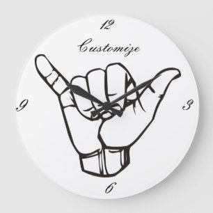 Hawaiian Shaka Brah Wave Thunder_Cove Grote Klok