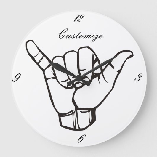 Hawaiian Shaka Brah Wave Thunder_Cove Grote Klok (Voorkant)