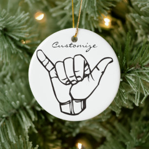 Hawaiian Shaka Brah Wave Thunder_Cove Keramisch Ornament