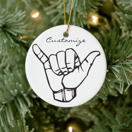 Hawaiian Shaka Brah Wave Thunder_Cove Keramisch Ornament (Boom)