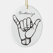 Hawaiian Shaka Brah Wave Thunder_Cove Keramisch Ornament (Rechts)