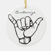 Hawaiian Shaka Brah Wave Thunder_Cove Keramisch Ornament (Voorkant)