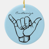 Hawaiian Shaka Brah Wave Thunder_Cove Keramisch Ornament (Achterkant)