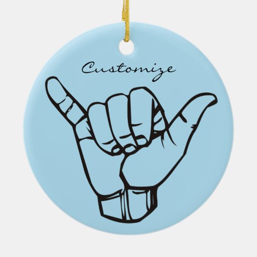 Hawaiian Shaka Brah Wave Thunder_Cove Keramisch Ornament (Achterkant)