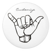 Hawaiian Shaka Brah Wave Thunder_Cove Keramische Knop (Voorkant)