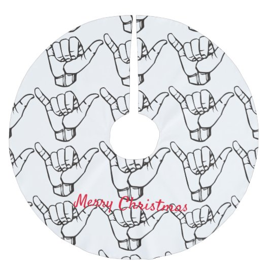 Hawaiian Shaka Brah Wave Thunder_Cove Kerstboom Rok (Voorkant)