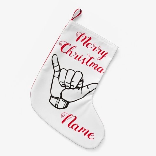 Hawaiian Shaka Brah Wave Thunder_Cove Kleine Kerstsok (Voorkant (Hangend))