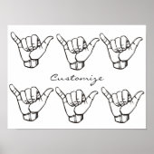 Hawaiian Shaka Brah Wave Thunder_Cove Poster (Voorkant)