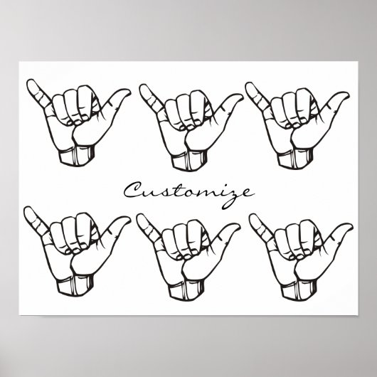 Hawaiian Shaka Brah Wave Thunder_Cove Poster (Voorkant)