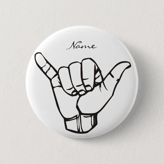 Hawaiian Shaka Brah Wave Thunder_Cove Ronde Button 5,7 Cm (Voorkant)