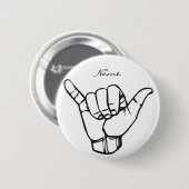 Hawaiian Shaka Brah Wave Thunder_Cove Ronde Button 5,7 Cm (Voorkant /achterkant)
