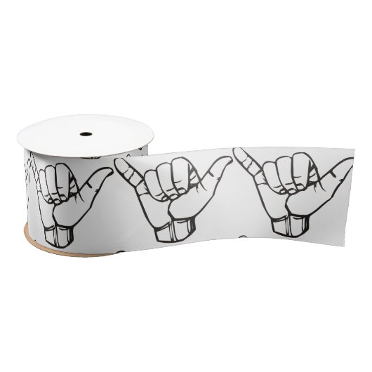 Hawaiian Shaka Brah Wave Thunder_Cove Satijnen Lint (Spoel)