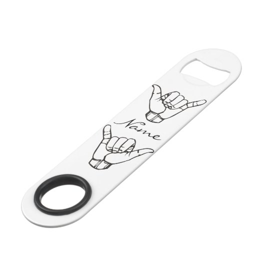 Hawaiian Shaka Brah Wave Thunder_Cove Speed Flessenopener (Voorkant Gekanteld)