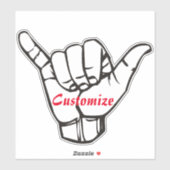 Hawaiian Shaka Brah Wave Thunder_Cove Sticker (Vel)