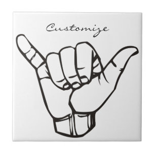 Hawaiian Shaka Brah Wave Thunder_Cove Tegeltje