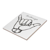 Hawaiian Shaka Brah Wave Thunder_Cove Tegeltje (Zijkant)