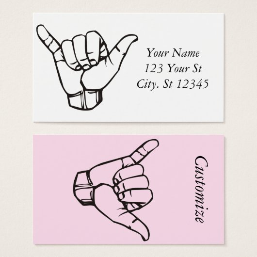 Hawaiian Shaka Brah Wave Thunder_Cove Visitekaartje (Voorkant /achterkant)