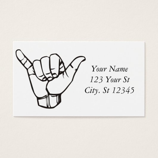 Hawaiian Shaka Brah Wave Thunder_Cove Visitekaartje (Voorkant)