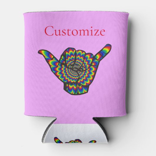 Hawaiian Shaka Psychedelic Thunder_Cove Blikjeskoeler (Voorkant)