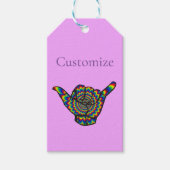 Hawaiian Shaka Psychedelic Thunder_Cove Cadeaulabel (Voorkant)