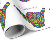 Hawaiian Shaka Psychedelic Thunder_Cove Cadeaupapier (Rol Hoek)