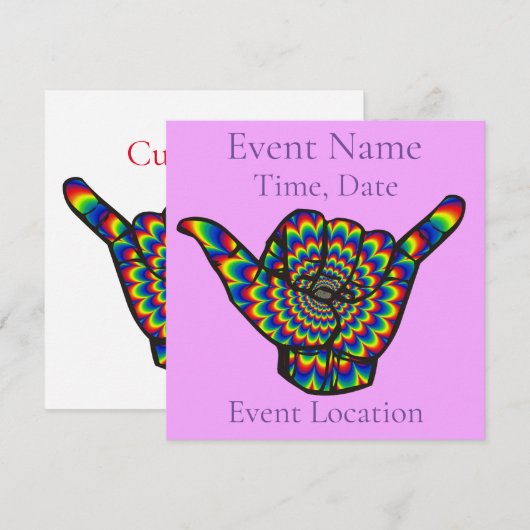 Hawaiian Shaka Psychedelic Thunder_Cove Kaart (Voorkant / Achterkant)