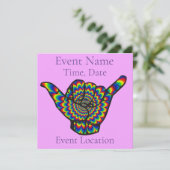 Hawaiian Shaka Psychedelic Thunder_Cove Kaart (Staand voorkant)