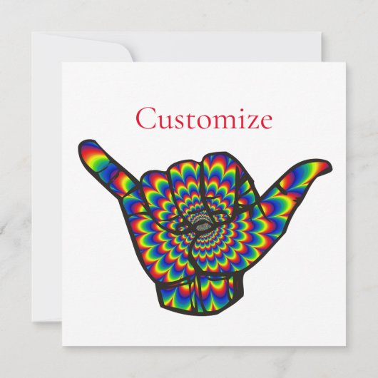 Hawaiian Shaka Psychedelic Thunder_Cove Kaart (Achterkant)